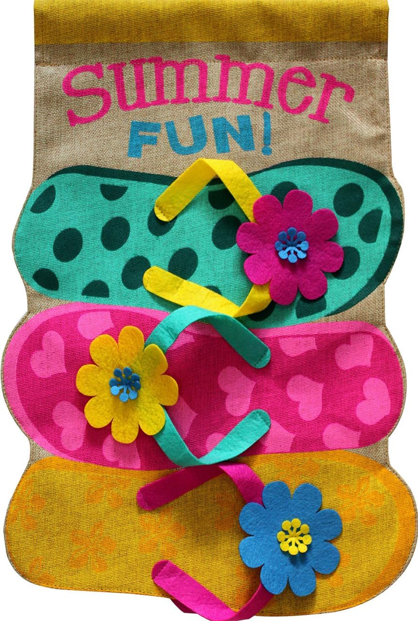 Briarwood Lane Summer Fun Flip Flops Burlap House Flag