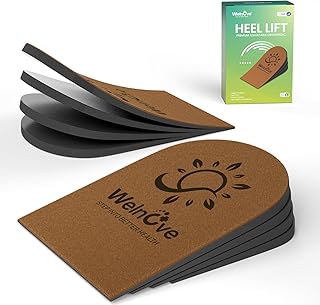 Welnove Adjustable Shoe Lifts for Leg Length Discrepancy, Brown, 1 Inch, Unisex