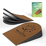 Welnove Adjustable Shoe Lifts for Leg Length Discrepancy, Brown, 1 Inch, Unisex