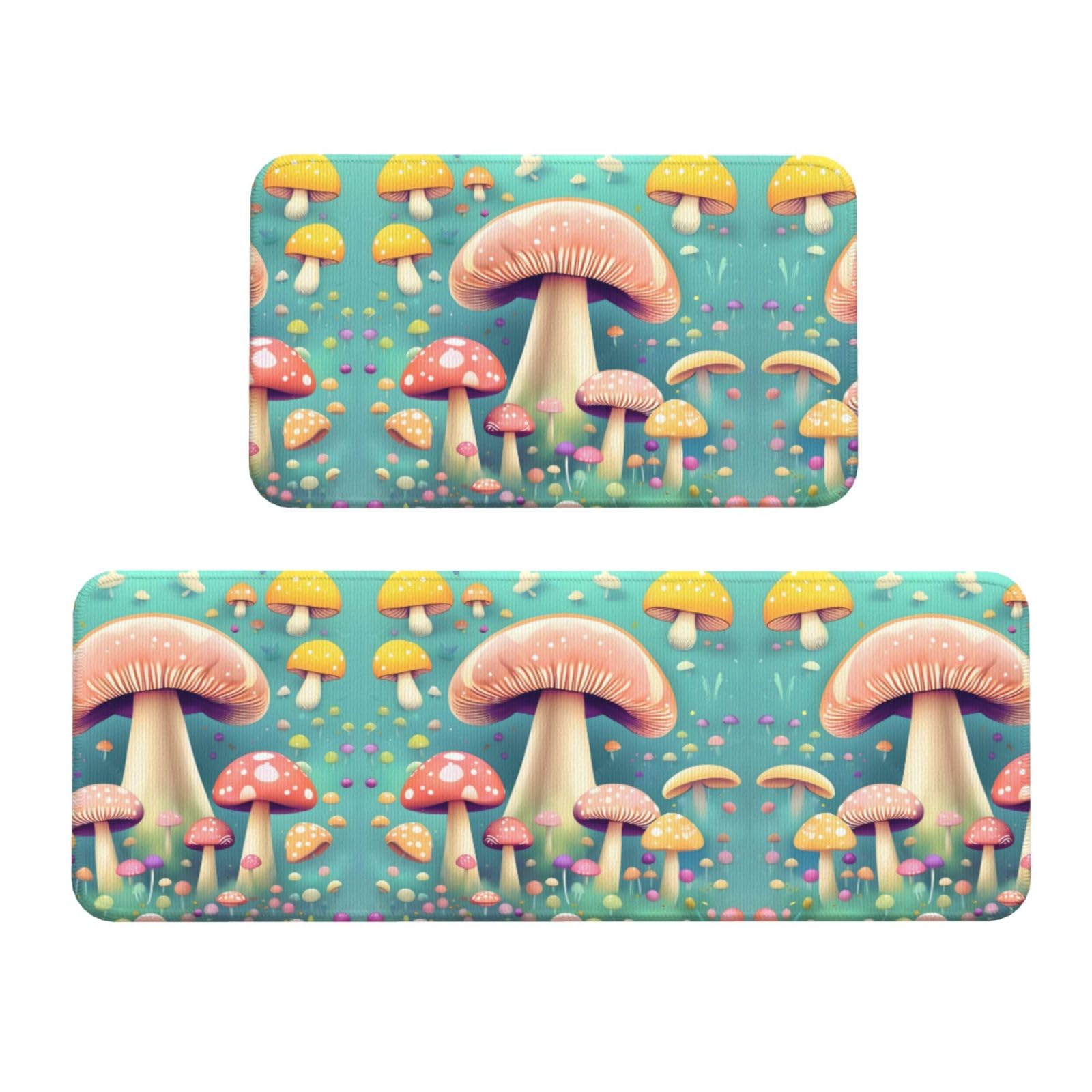 Alfombrillas de cocina de setas de 2 piezas ideales para dar vida a tu cocina y lavadero
