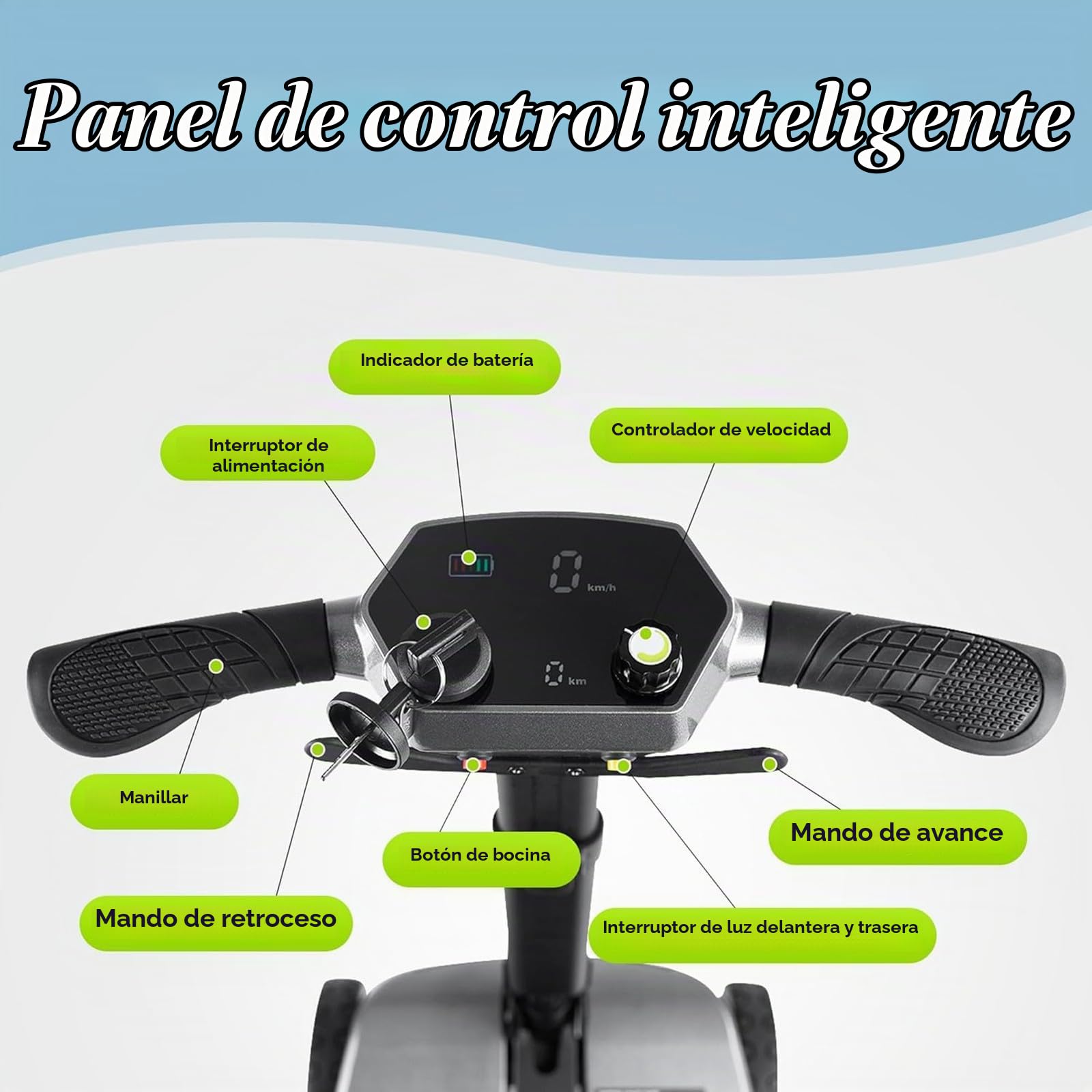 Scooter De Movilidad De 4 Ruedas Con Motor, Autonomía De 24 Km,Velocidad Máxima De 8 Km/H Y Baterías Extraíbles Duales Para Personas Mayores O Discapacitadas Silver