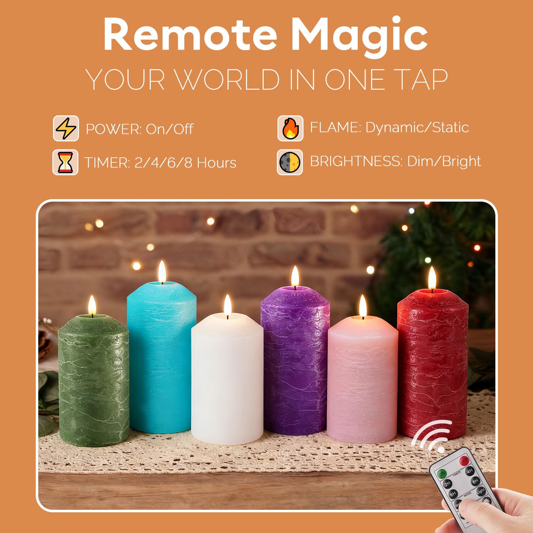 Lights4fun, Inc. TruGlow - Set Di 3 Candele A Pilastro Senza Fiamma - Foto 7