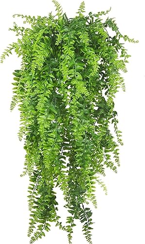 Miniatura 9 de CATTREE Hojas de Monstera - Paquete de 4 enredaderas colgantes artificiales, hiedra tropical, hojas verdes, vegetación, hiedra sintética, helechos