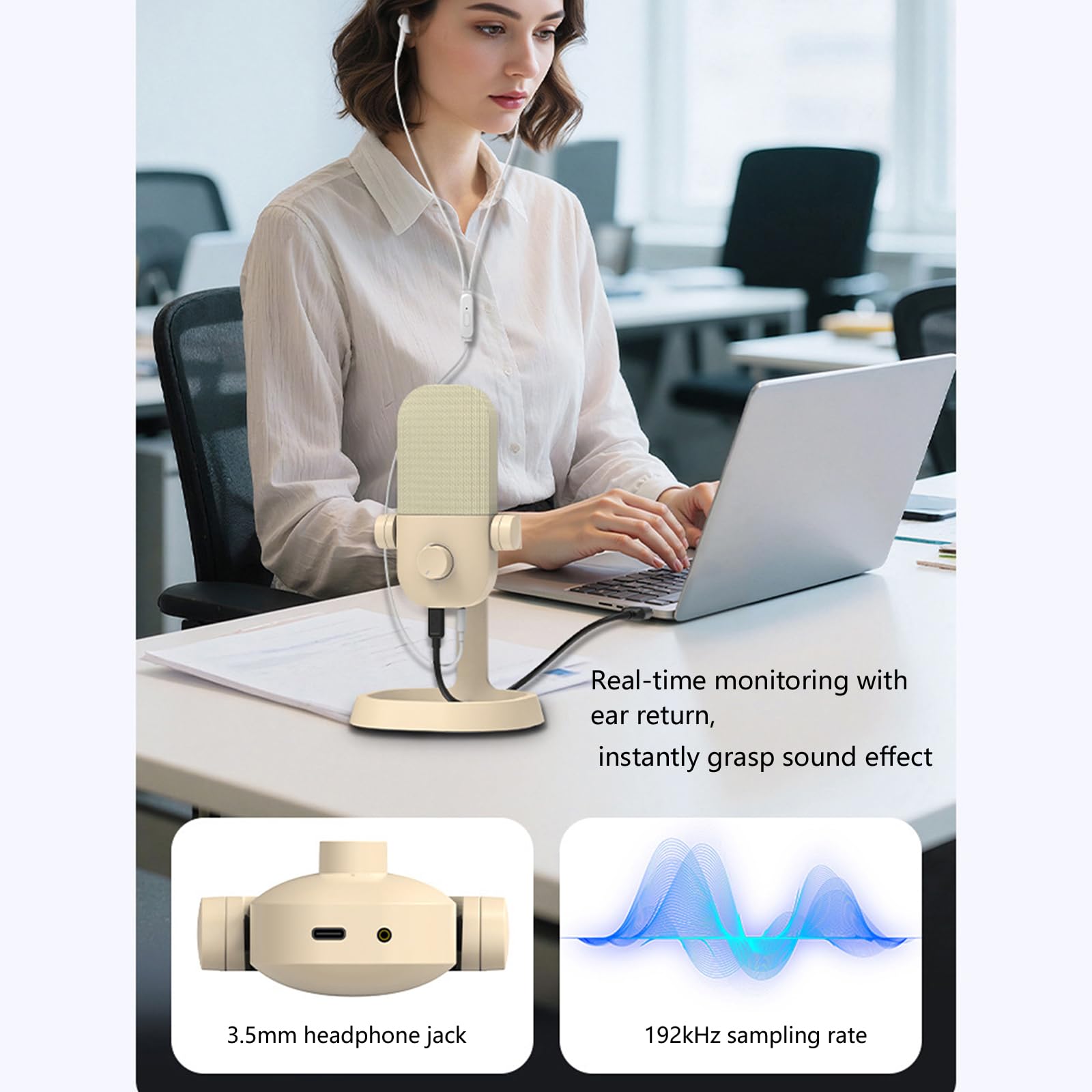 Microfono a condensatore portatile da studio con risposta in frequenza 20Hz 20kHz e cancellazione del rumore Streaming Pickup