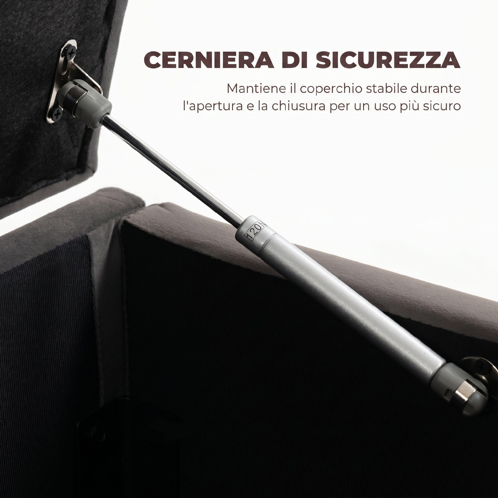 HOMCOM Cassapanca 140L Pouf Contenitore Poggiapiedi 137x41x42 cm, Seduta Ampia Imbottita, Panca Contenitore in Velluto, Capacità 240kg, Camera da Letto, Soggiorno, Ingresso, Grigio