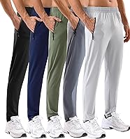 MSGD 5-Pack Men's Lightweight Stretch Joggers with Zipper Pockets - Athletic Sweatpants for Gym, Running & Casual Wear