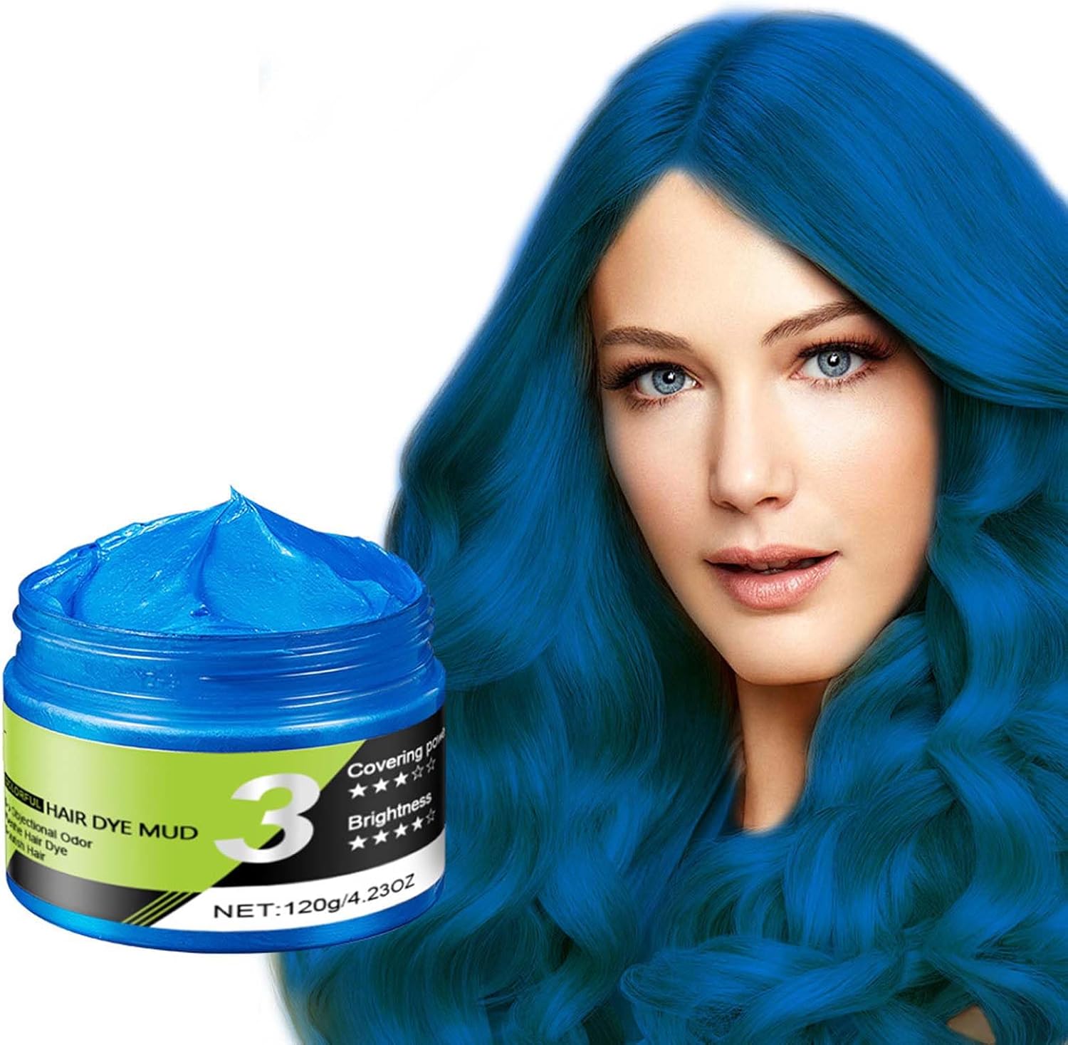 Blue Haarwas, tijdelijke blauwe haarspraykleur, wasbare Crazy Blue haarkleur, instant haarkleurmiddel, natuurlijke haarkleur, styling-haartint voor mannen, vrouwen, feest Blue Haarwas, tijdelijke blauwe haarspraykleur, wasbare Crazy Blue haarkleur, instant haarkleurmiddel, natuurlijke haarkleur, styling-haartint voor mannen, vrouwen, feest
