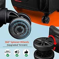 Vista 4 de Verdi Set de maletas de 3 piezas con rueda giratoria, laterales acolchados, expansibles con puerto USB, Negro, Maleta de mano de 20 pulg.