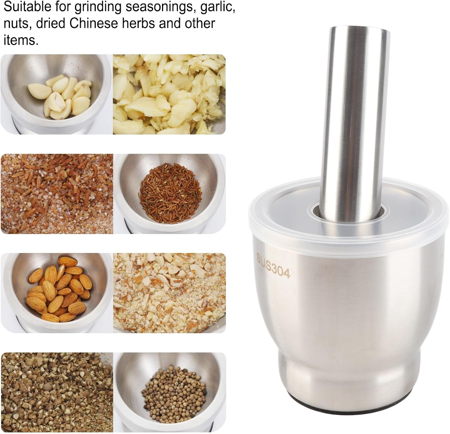 Grinder Steel Garlic Press Chopper Quick Grinding & Easy To Kitchen Accessory For Seasonings Nuts And Chinese Sturdy 304 Stainless