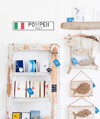 Miniatura 3 de Pompeya, Italia - Letrero de bandera italiana - Letrero de metal novedoso para decoración del hogar, decoración de pared de restaurante italiano,