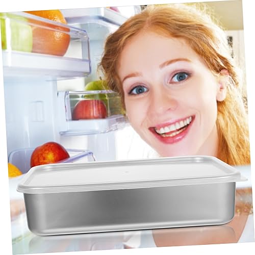 Miniatura 2 de YARNOW 1 juego de caja apilable de queso fresco para refrigerador contenedor de alimentos para refrigerador de frutas para mantener el tocino
