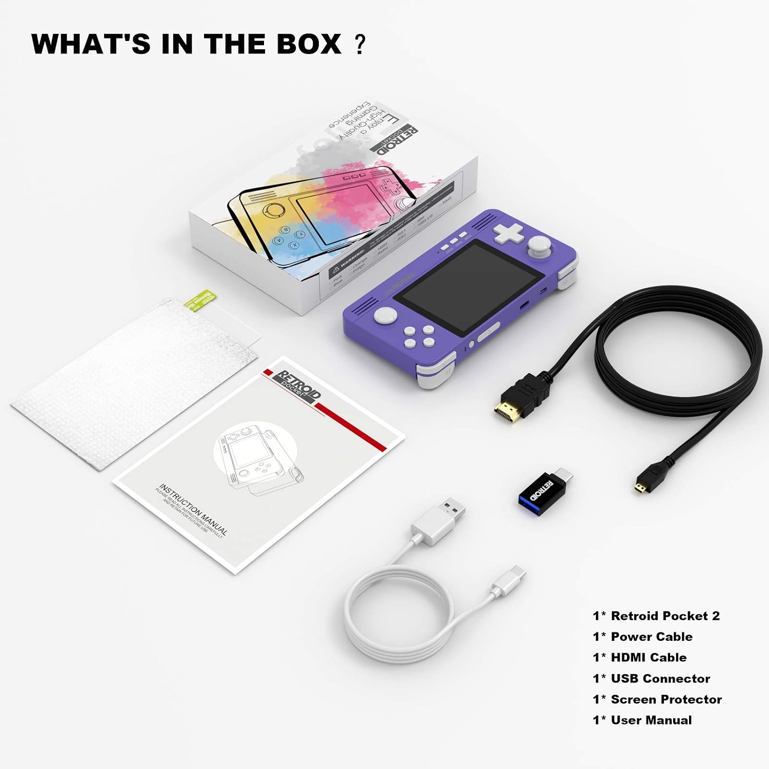 NEXADAS Retroid Pocket 2 Android Handheld Game Console, Dual Boot for Android and Retro Game Console Multiple Emulators Console Handheld 3.5 Inch Display 4000mAh Battery Retro Gaming System (Indigo)