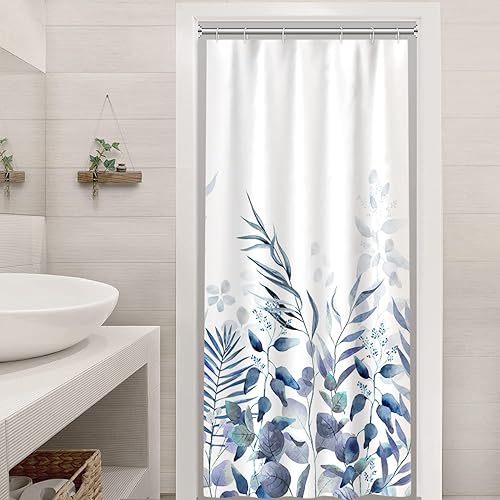 Vista 33 de AWERT Cortina de ducha de mármol azul, impermeable para decoración de baño, impresa lavable con ganchos, 72 x 72 pulgadas