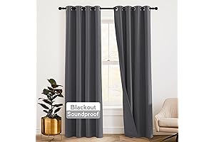 Soundproof Curtains 84 Inches for Light Blocking | RYB Blackout Curtains