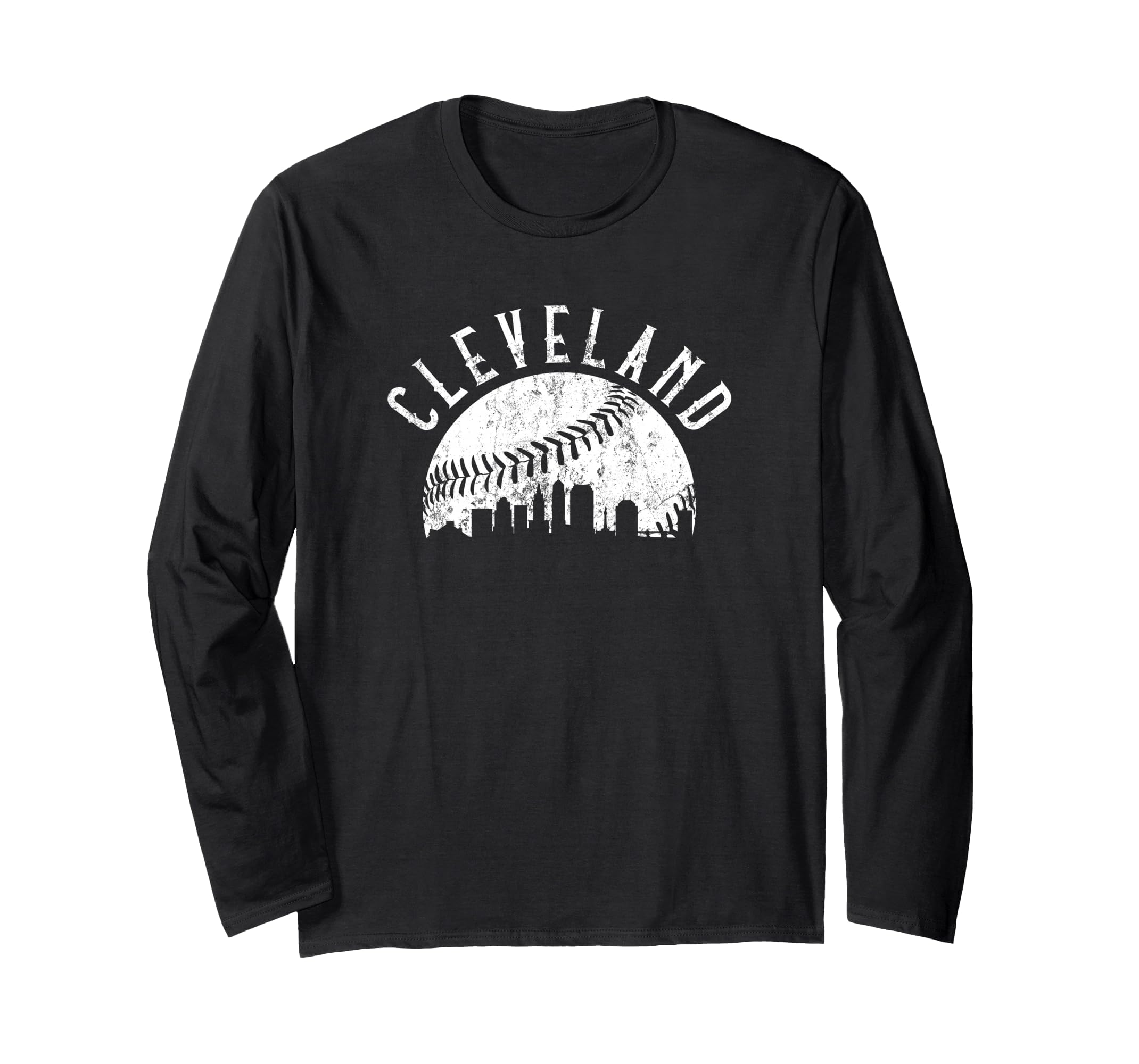 Vintage Cleveland Ohio Skyline Apparel Long Sleeve T-Shirt