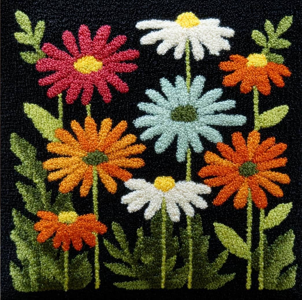 WallustrioaW DIY Latch Hook Pillow Kit,Sunflower Pillowcase Kits Embroidery Kits 17X17 Inch DIY Needlework Pillow Cover Sofa Cushion Rug Making