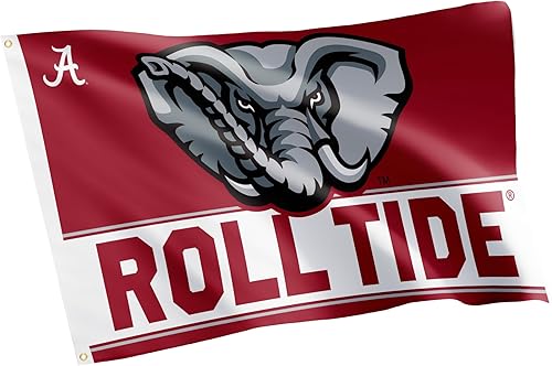 Desert Cactus Bandera de la Universidad de Alabama Crimson Tide Bama UA Banderas Banners 100% poliéster para interiores y exteriores 3 x 5 (bandera
