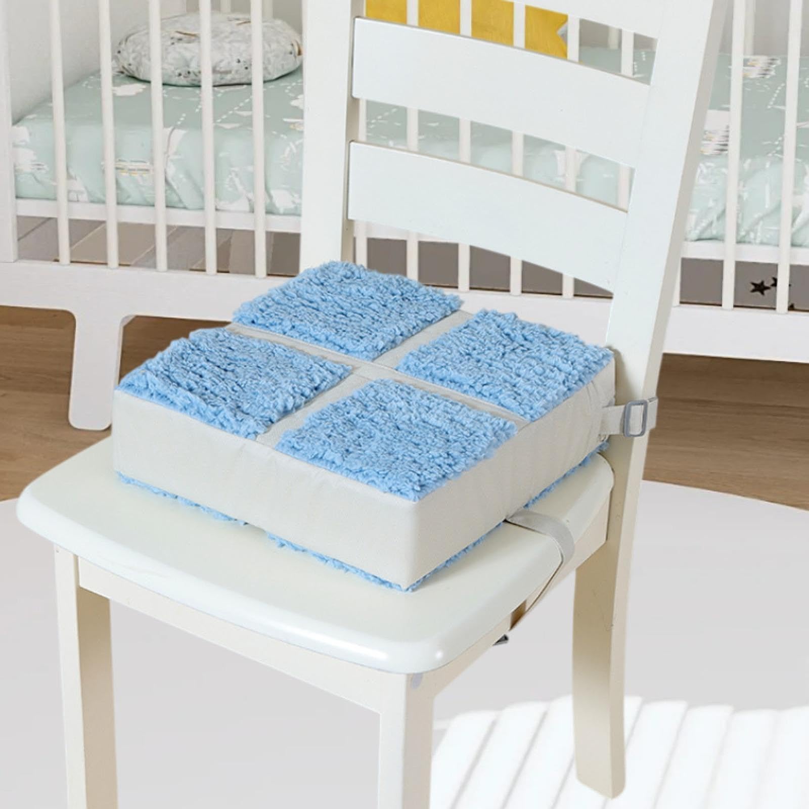 Seggiolone Rialzato per Bambini, Facile Da Pulire, Comodo, Lavabile, Antiscivolo, con Cuscino Regolabile per Seggioloni, Blu, Taglia unica bambino