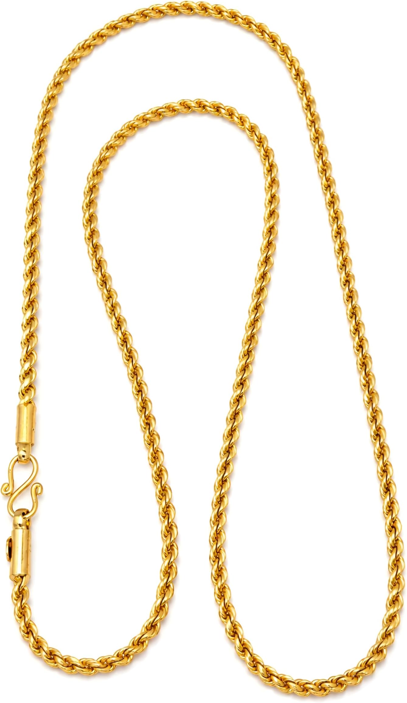 Womens 30 Inch Long One Gram Gold Plated Rope Or Kodi Pipe Design 100% Damage Free And Long Lasting Polish Chain