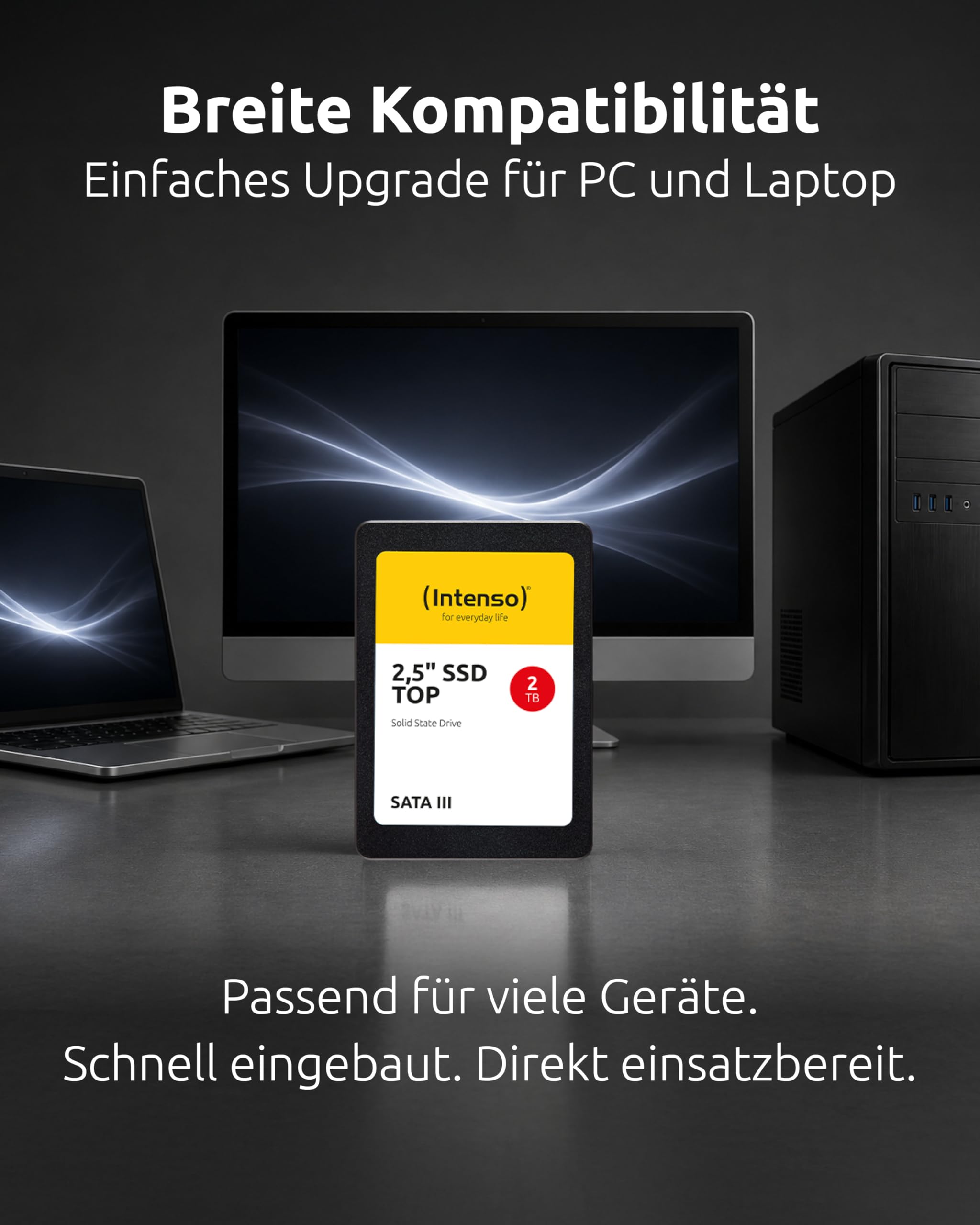 Intenso Disque SSD Interne, 2,5" Top SATA III, 2 to, 550 Mo/s