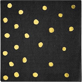 Black & Gold Foil Stamp Beverage Napkins (16 ct)