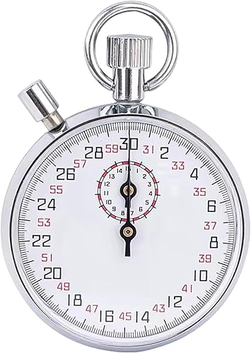 Reloj de árbitro, cronómetro mecánico de acero inoxidable de los años 30, cronómetro analógico con temporizador de pausa de mano para correr,