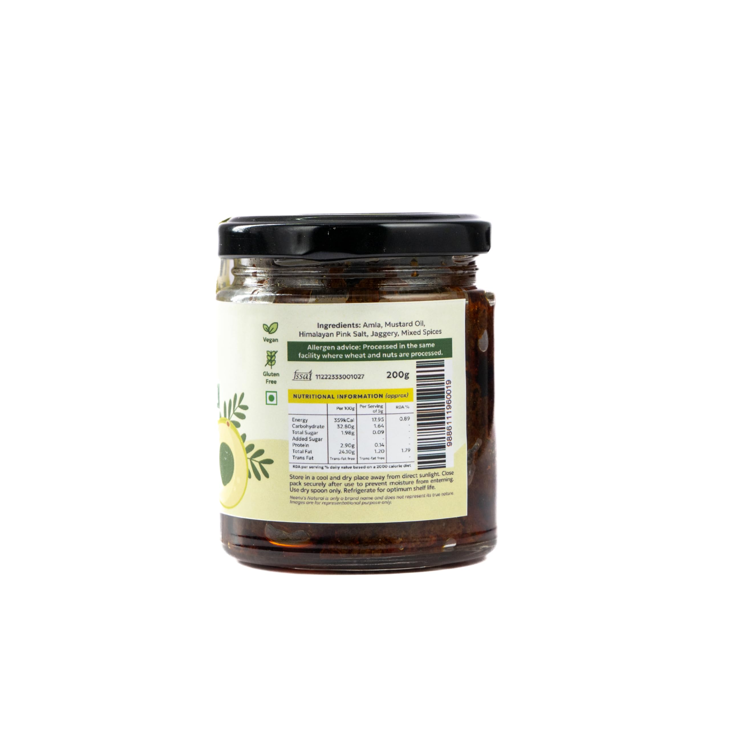 Neenu's Natural Spicy Amla Pickle - 200 gram| Authentic Homemade Amla Achaar | Traditional Indian Taste | No Preservatives | Healthy Vitamin C Rich Gooseberry Pickle - Image 2 thumbnail
