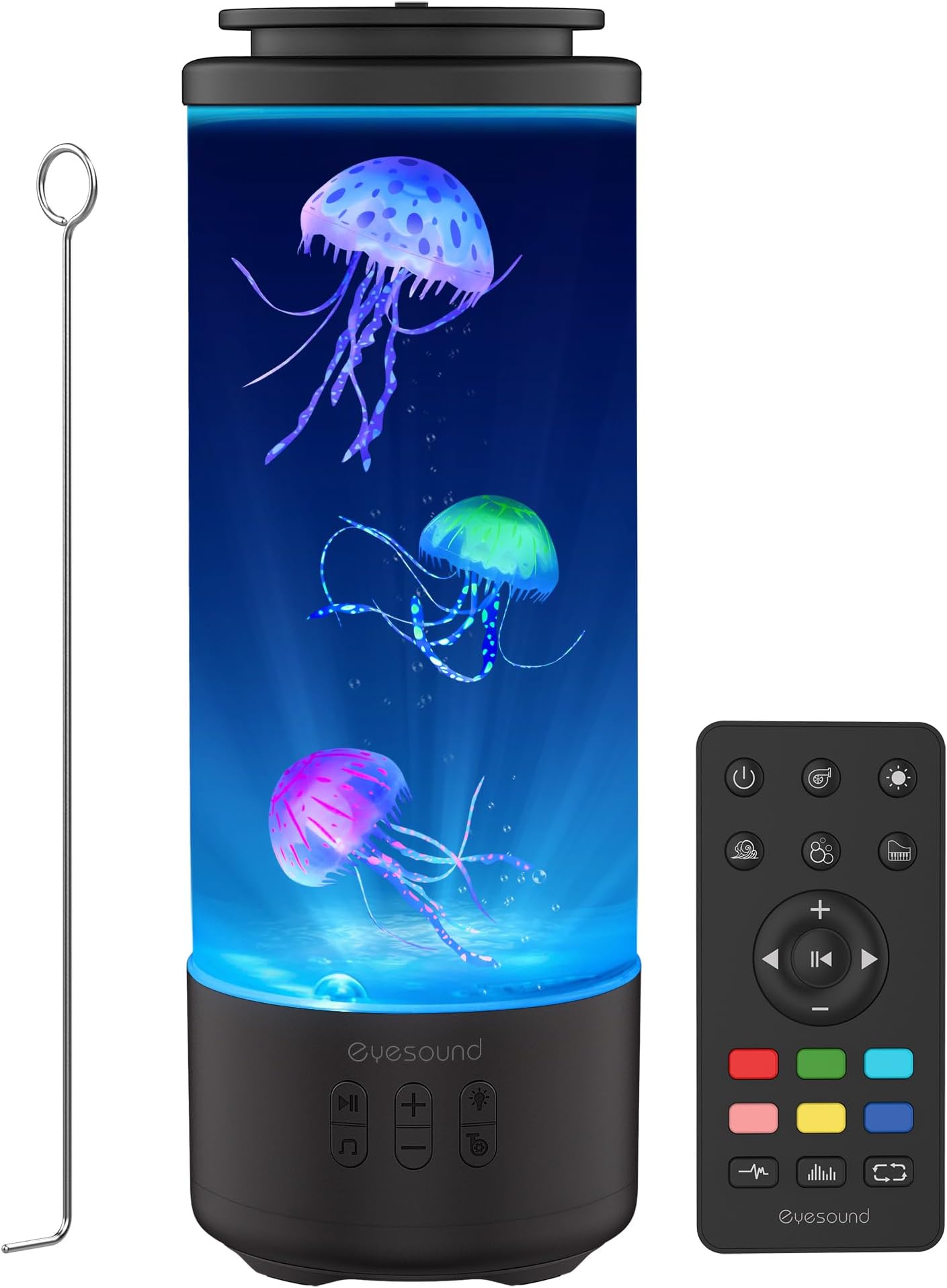 Jellyfish Lamp Bluetooth Speaker with White Noise – 7 Color Changing Jelly Fish Tank Aquarium Light, 4 Lighting Modes for Relax & Sleep, Home Office Bedroom Decor, Gift for Kids Teens Adults