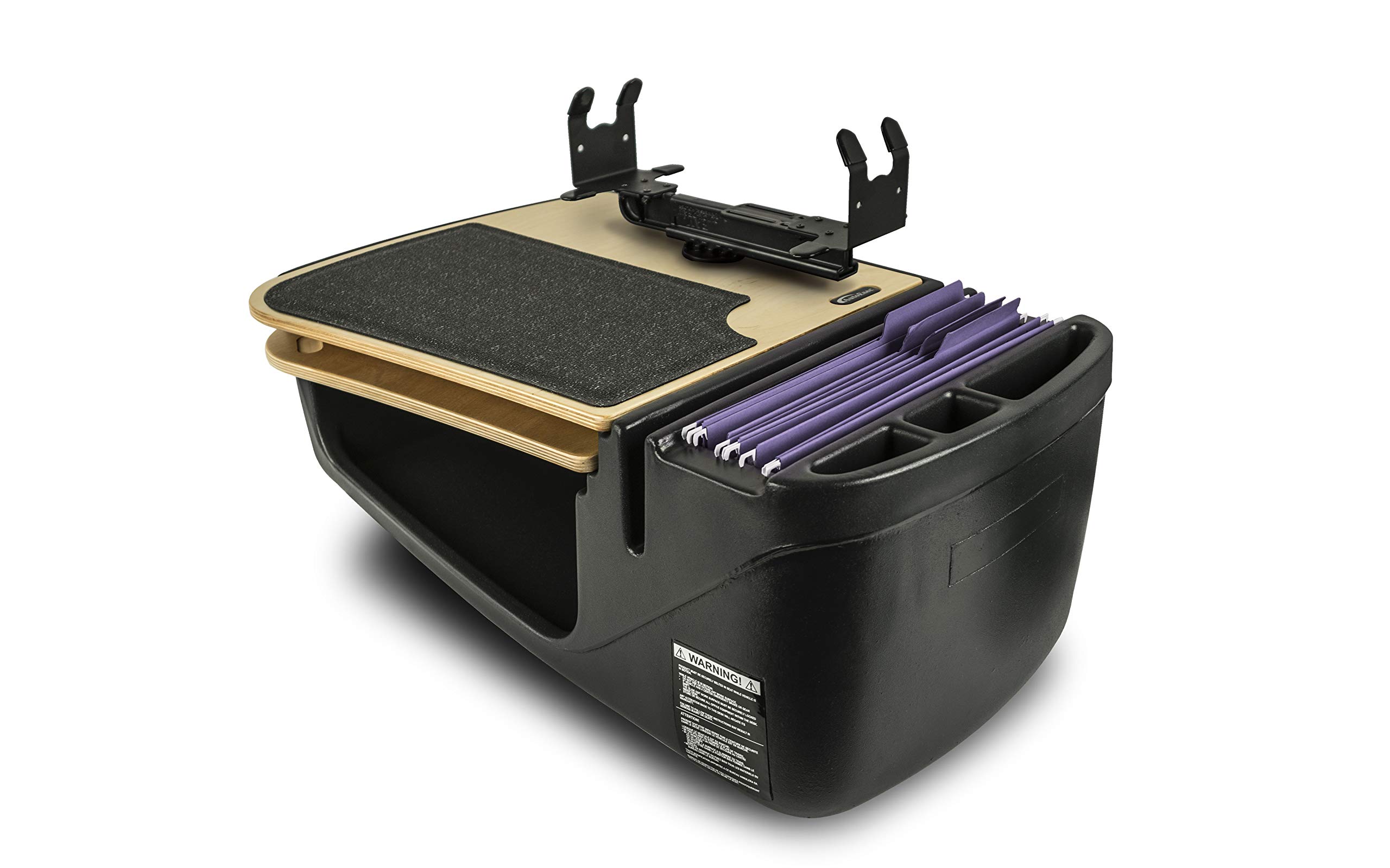 AutoExec GripMaster Car Desk for Your Vehicle Workstation and Mobile Office, Natural with Printer Stand