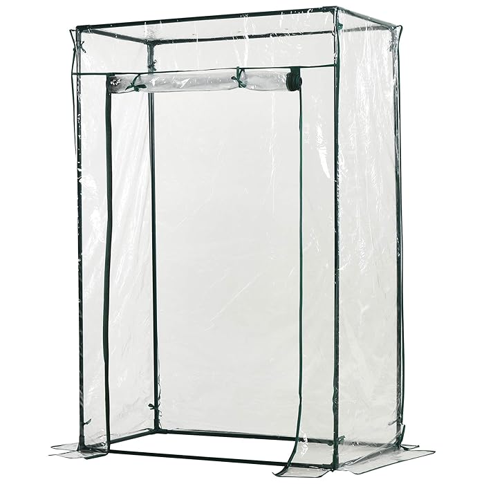 Buy Outsunny 100 X 50 X 150cm Greenhouse Steel Frame Pvc Cover With Roll Up Door Outdoor For Backyard Balcony Garden Transparent Online At Desertcart Bahrain