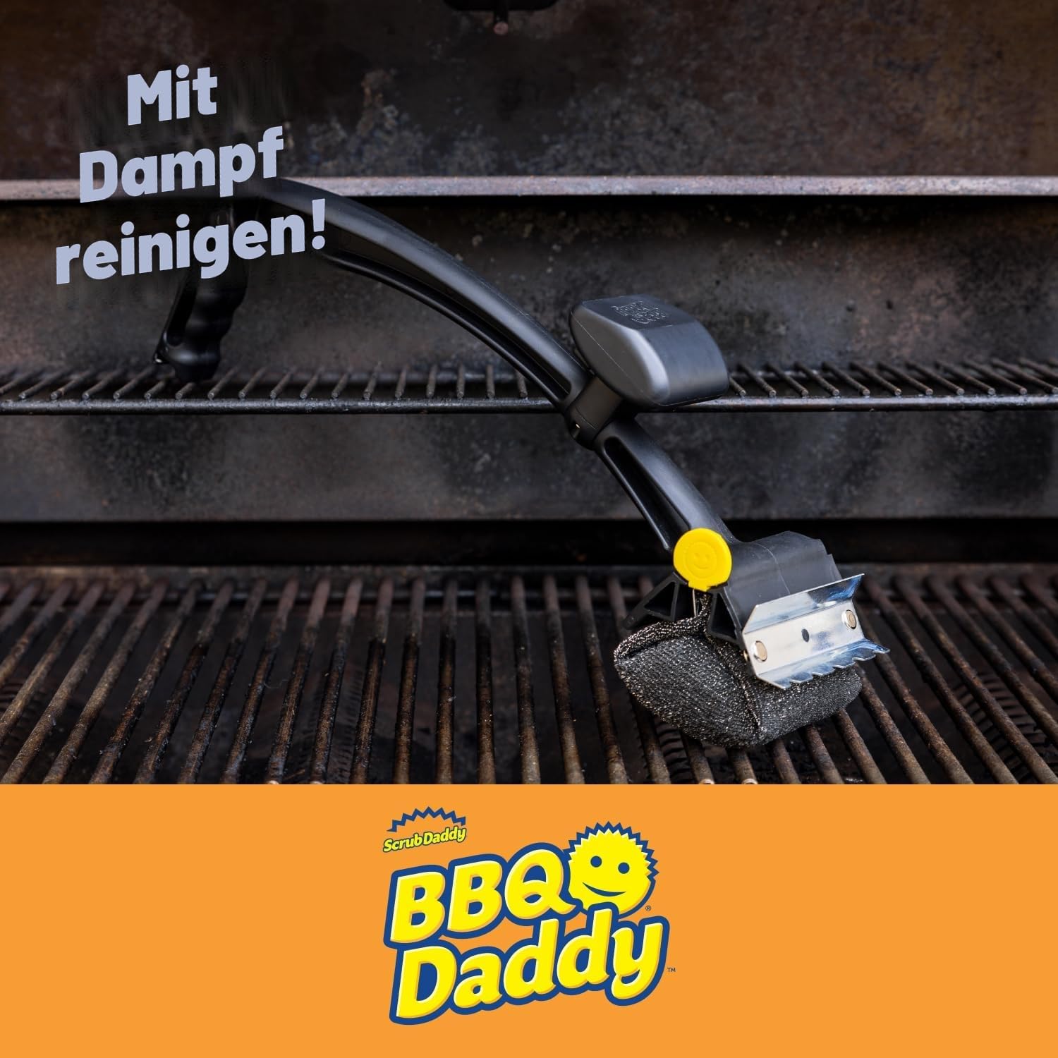 Scrub Daddy BBQ Daddy Grill-Reinigungsbürste mit Schaber & Flaschenöffner, ohne Borsten, für Grillrost