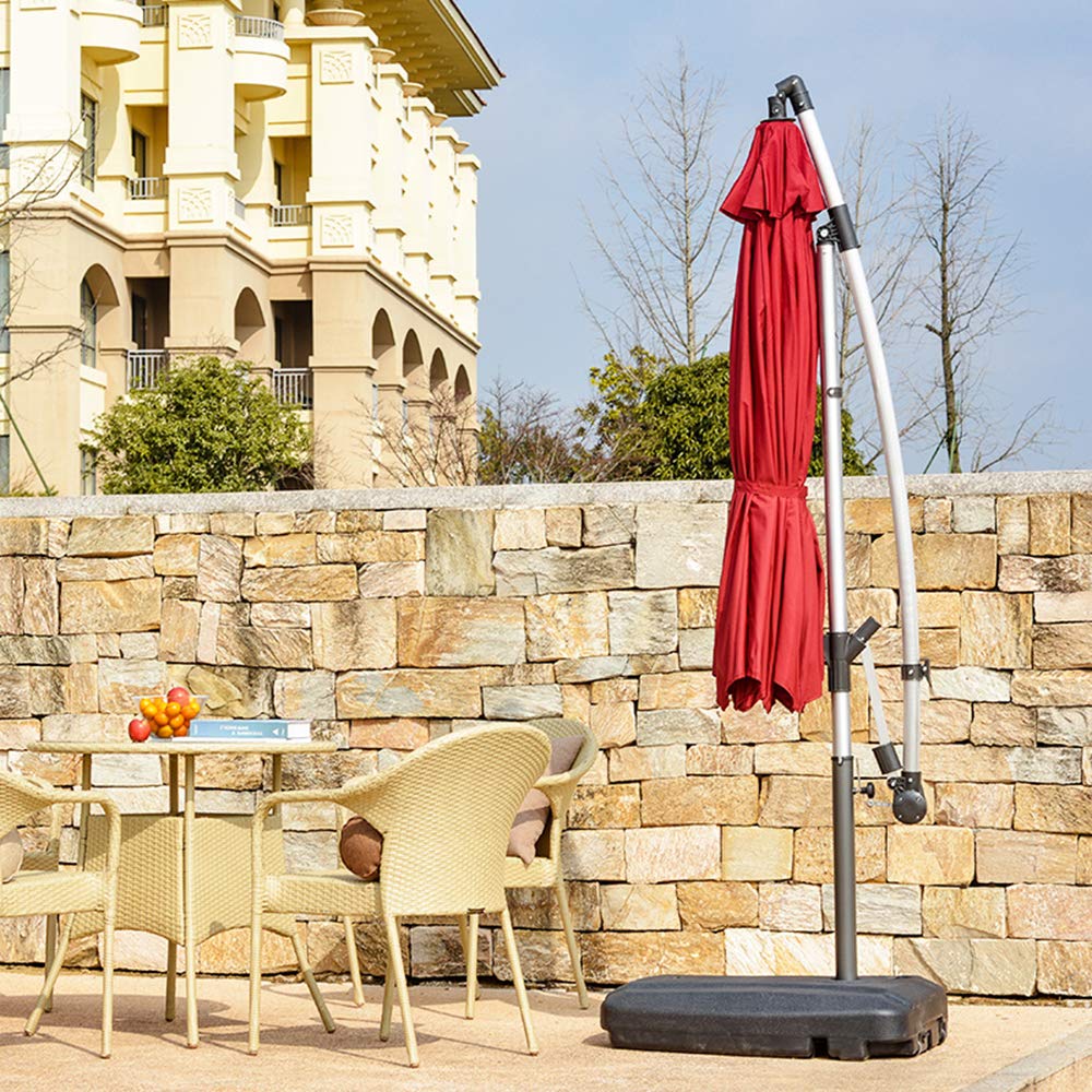 Parasol rzymski w stylu europejskim Parasol ogrodowy z korbą ręczną Aluminiowa markiza Nadaje się do plaży Basen Dziedziniec Taras Składany parasol zewnętrzny(KHAKI)