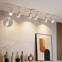 Vista 12 de Bojim Kit de Iluminación de Riel de 6 Luces Negras, Modernos Accesorios de Iluminación LED de Riel para Techo, Cabezal de Luz LED Flexiblemente