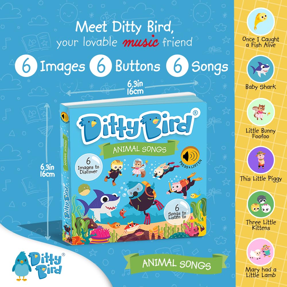 Image secondaire de Découvrez Le Livre sonore réaliste Ditty Bird sur Les Animaux. Interactif, sensoriel et Musical, idéal pour Les Tout-Petits de 1
