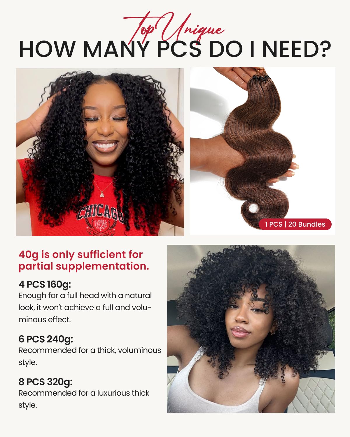 Human Crochet Hair for Black Women 24 Inch Body Wave #4 Brown 4PCS 160g