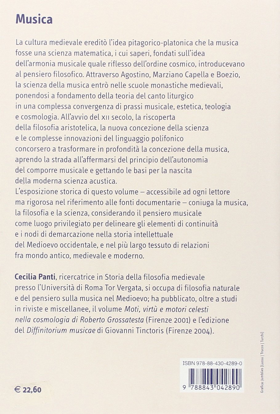 Filosofia della musica. Tarda Antichità e Medioevo