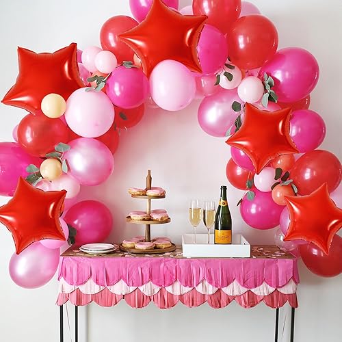 Miniatura 6 de Globos de papel de aluminio de estrella roja Globos de estrella de 18 pulgadas para helio, 10 piezas para fiesta de cumpleaños, graduación, baby