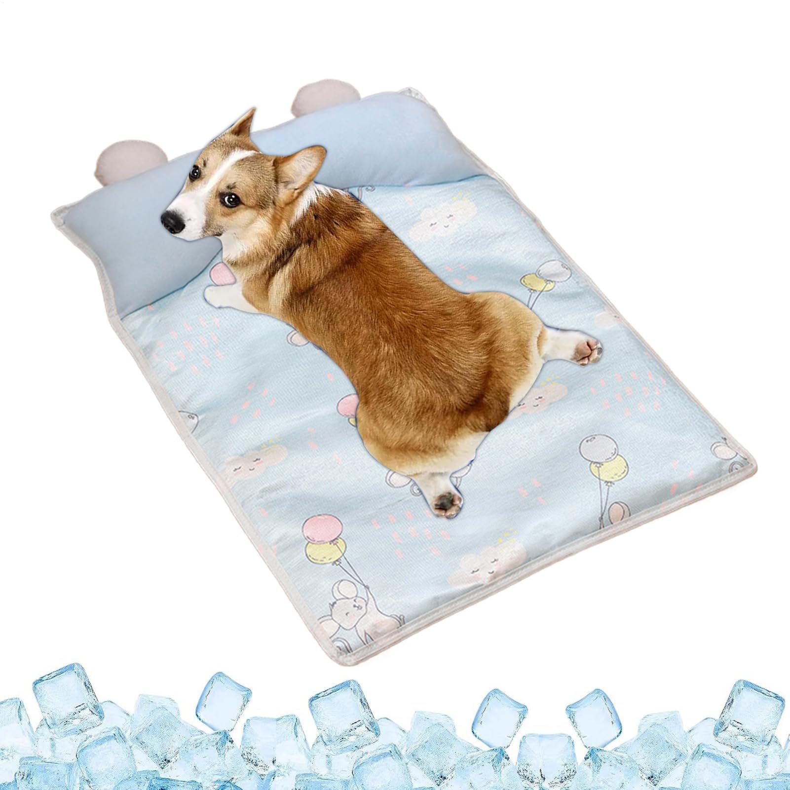 Generisch Tappetino rinfrescante per cani, tappetino refrigerante per animali domestici con cuscino, 45 x 35 cm, traspirante, per gabbia, cuccia, auto, uso interno o esterno, ideale dopo l'esercizio e