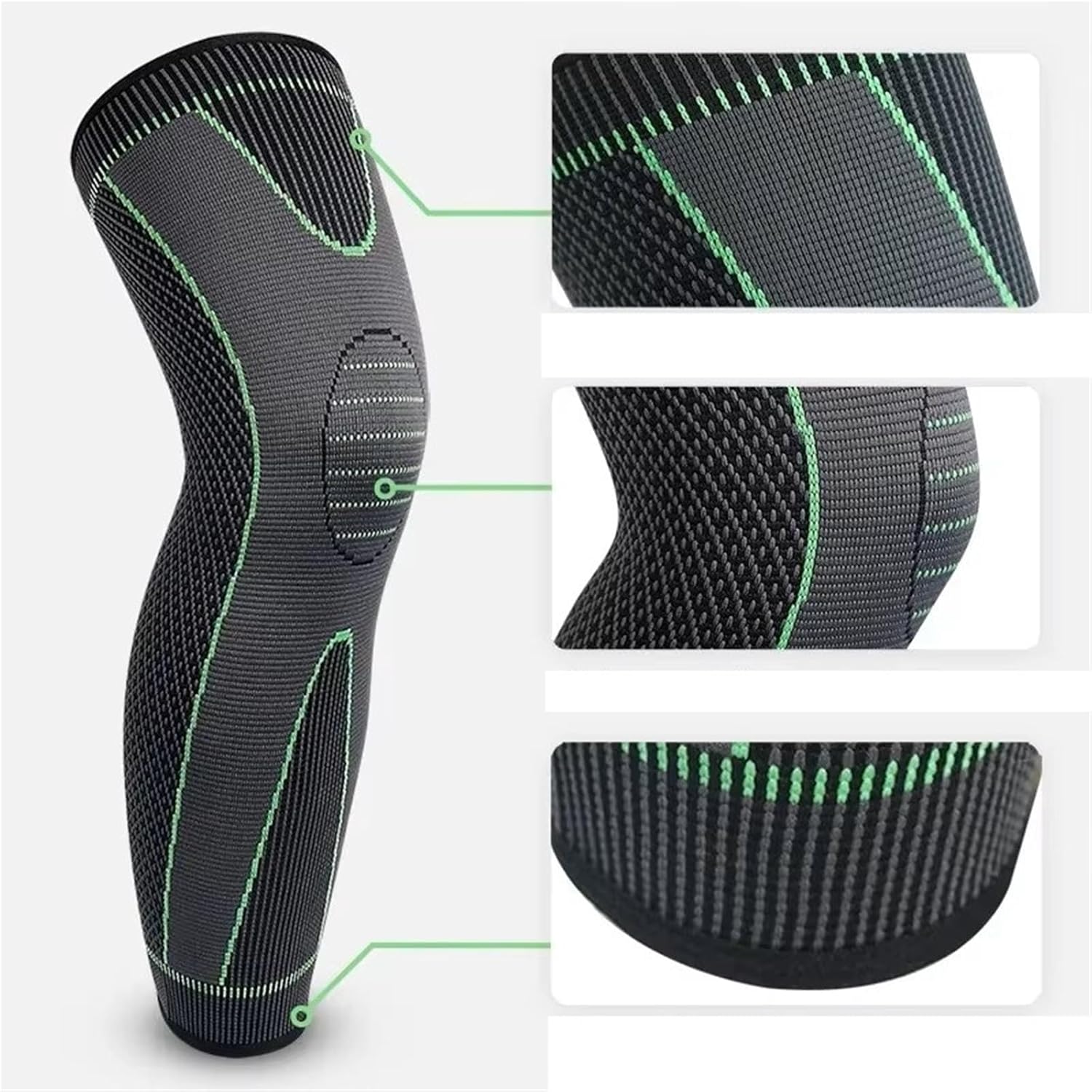 1/2 Pcs Compression Knee Pads Support Lengthen Stripe Sport Sleeve Arthritis Joint Pain Protector Elastic Kneepad Brace for Volleyball Football Dance Yoga Tennis Running
