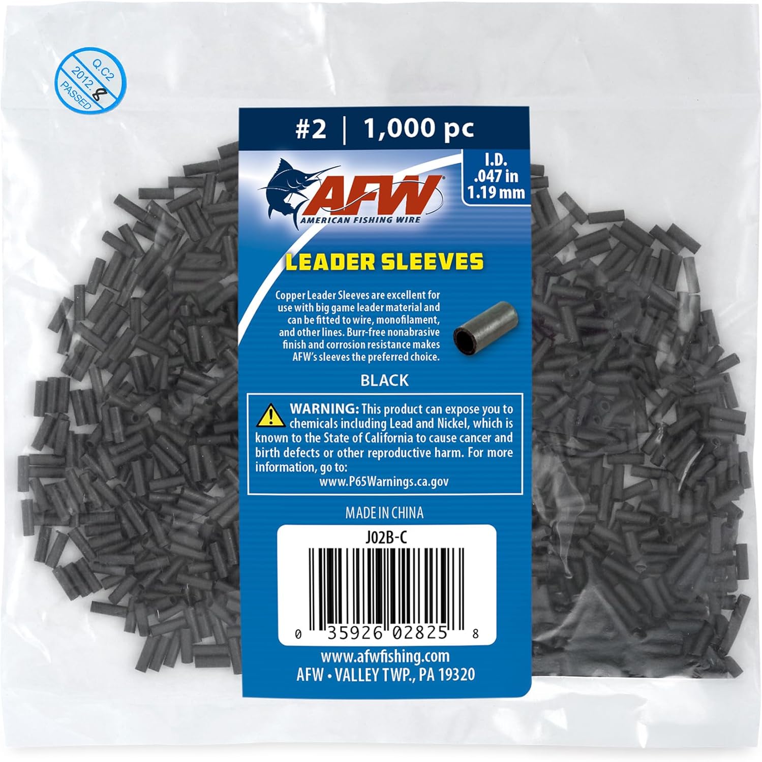American Fishing Wire Single Barrel Crimp Sleeves – Pro-Grade Strength, Versatile Use, Ideal for Rigging Fishing Leaders, Corrosion-Resistant Finish – Packaged for Angler's Choice (Retail, Bulk)