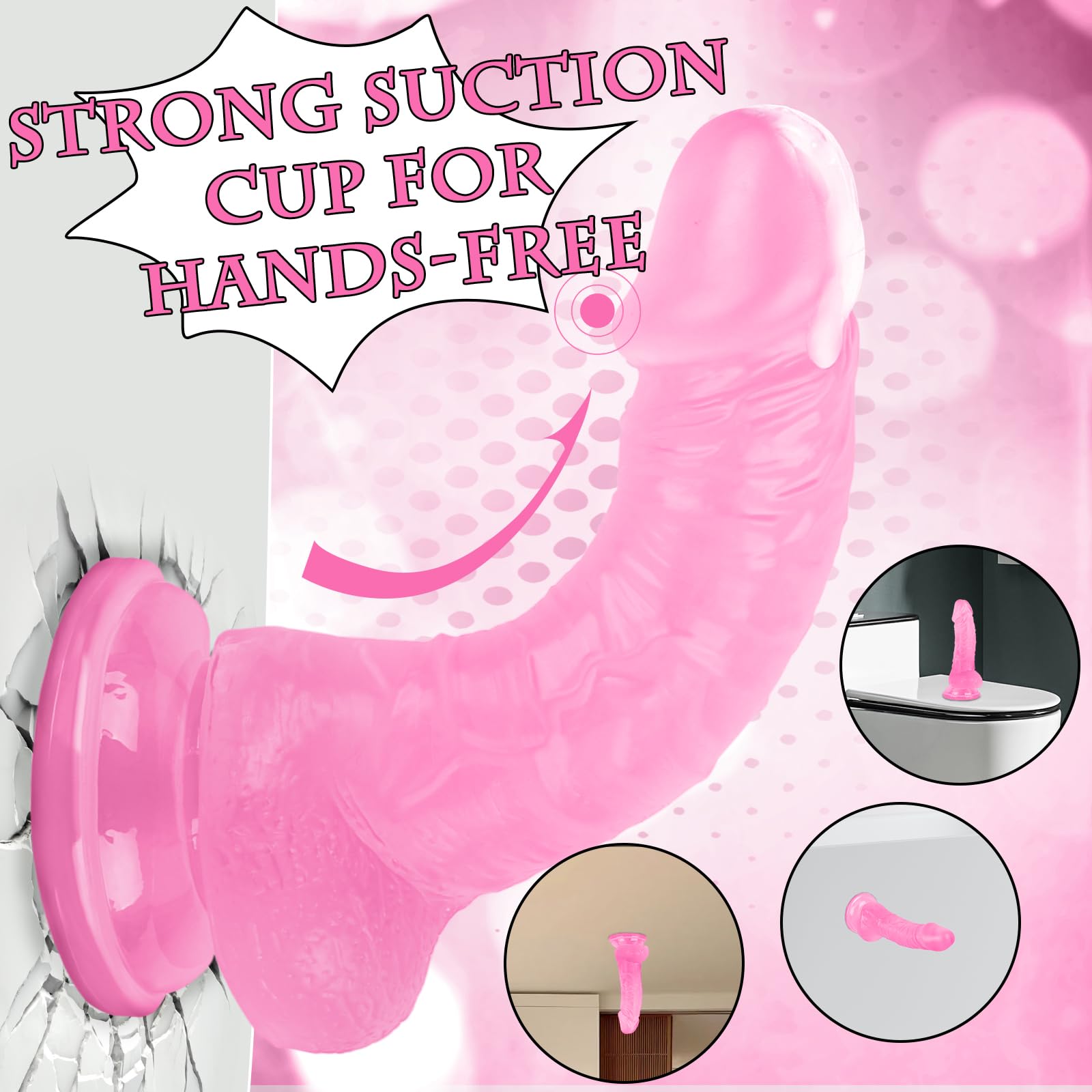 7 Inch Realistic Soft Dildo with Skin Feeling, Beginner Anal Dildo for G-spot Stimulation, Body-Safe Material Fake Penis with Powerful Suction Cup for Hands-Free Play, TPE Sex Toys for Adult (Blue)