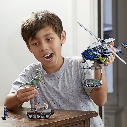 Miniatura 3 de LEGO Jurassic World Helicopter Pursuit - Kit de construcción de helicóptero, azul, 75928 (397 piezas), Estándar, Multicolor