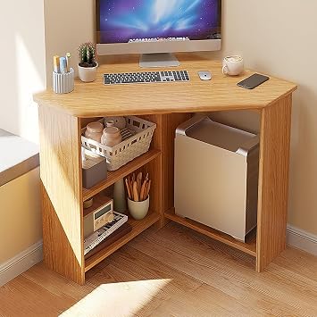 Corner Desk Computer Table, L-Shaped Desk Laptop Workstation Gaming Desktop, Large Storage Space, Easy to Assemble, for Office or Home