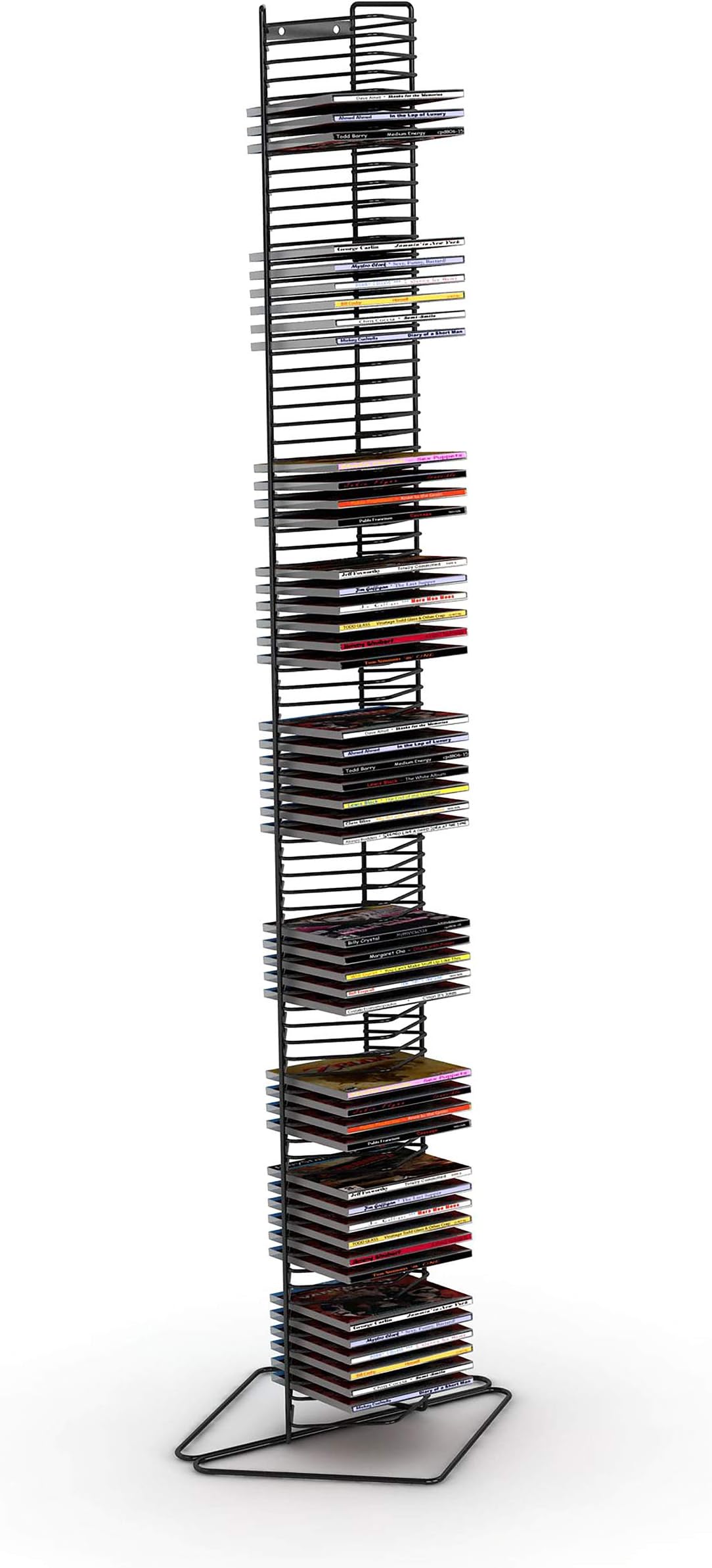 Atlantic Onyx Wire CD Tower - Holds 80 CDs in Matte Black Steel (Updated)