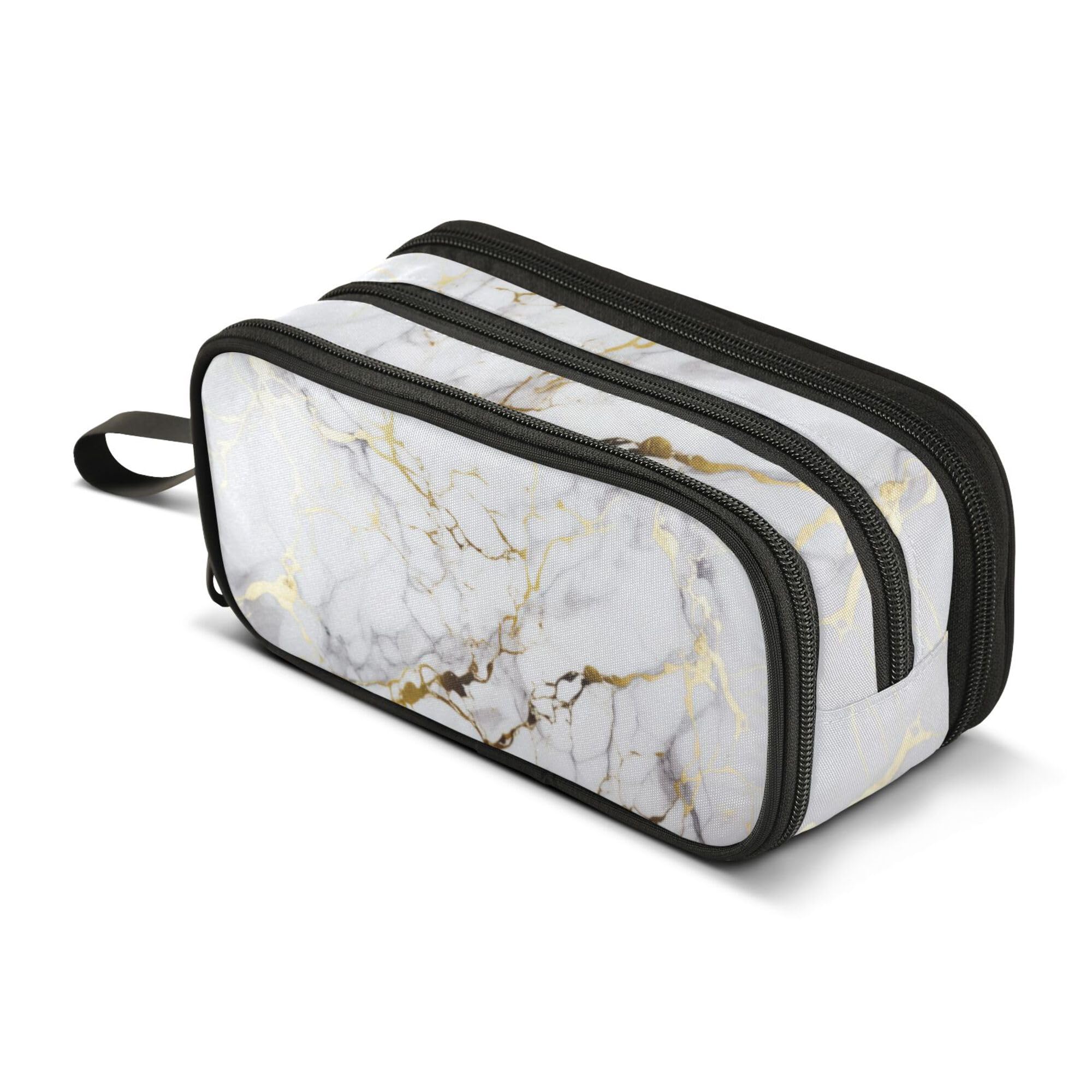 ALAZA Large Pencil Case, Big Capacity Pencil Bag Pen Pouch Holder 3 Compartments,Marble School Office Supplies Stationery Makeup Bag Storage Organizer for Students Girls Boys Women Men โ image 1