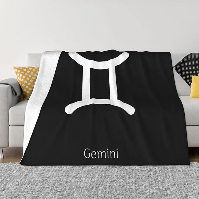 Gemini Sign Fleece Blanket Super Soft and All Season Warm,Winter Thermal Blanket, Blanket for Sofas 80