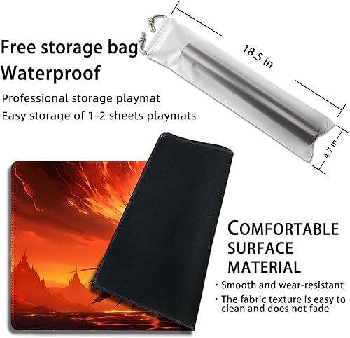 Miniatura 112 de Tapete de juego para MTG, con bolsas de almacenamiento gratis, tapete de juego de 24 x 14 pulgadas, TCG y tapete de juego de mesa para tarjetas