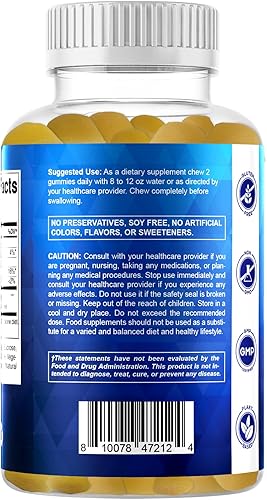 Miniatura 9 de Vitamatic BCAA Gummies - Suplementos de aminoácidos de cadena ramificada, sabor a melocotón, 600 mg por porción, 60 gomitas veganas a base de