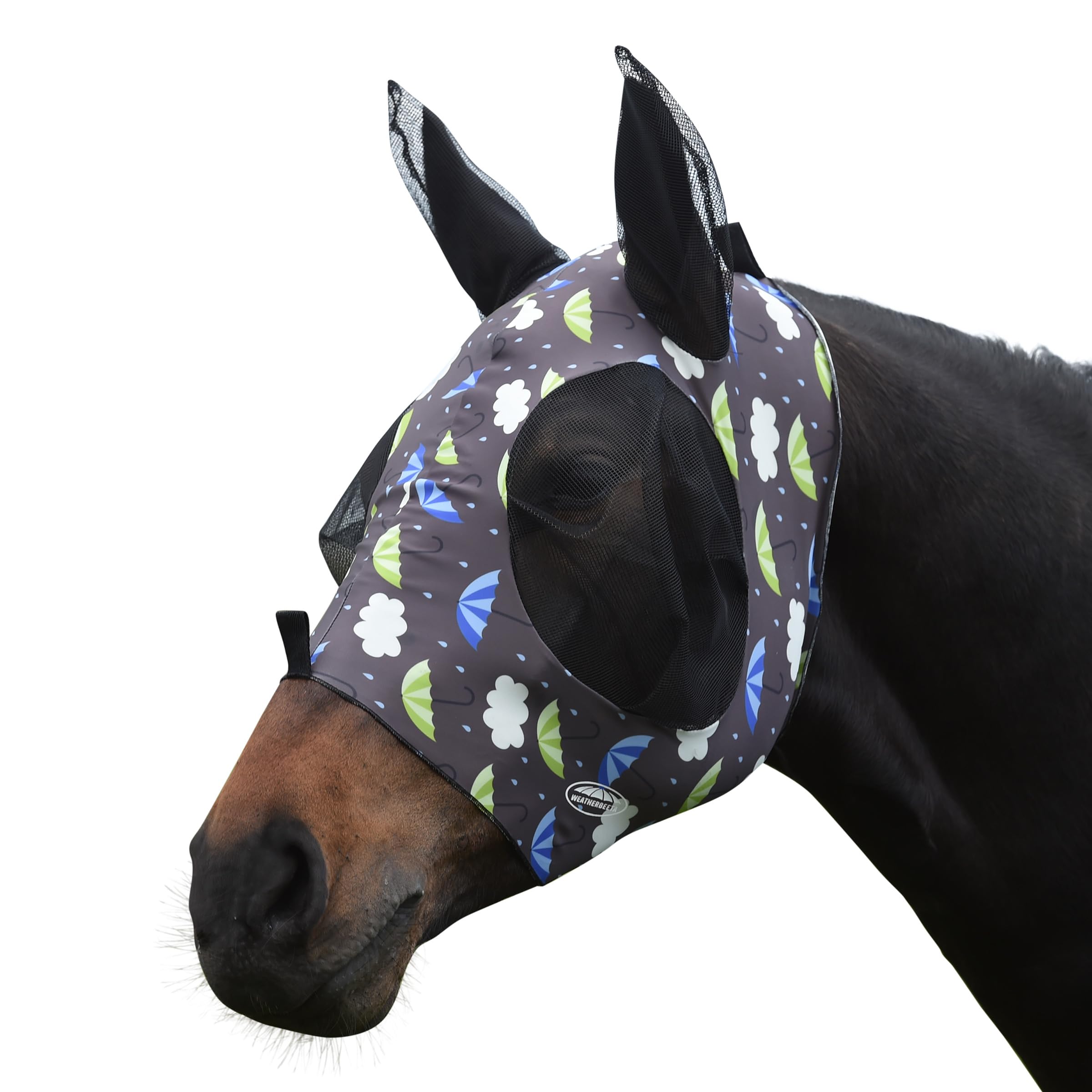 Weatherbeeta Stretch Bug Eye Saver with Ears 1002938 - Umbrella Print Weatherbeeta Mask Size - Full
