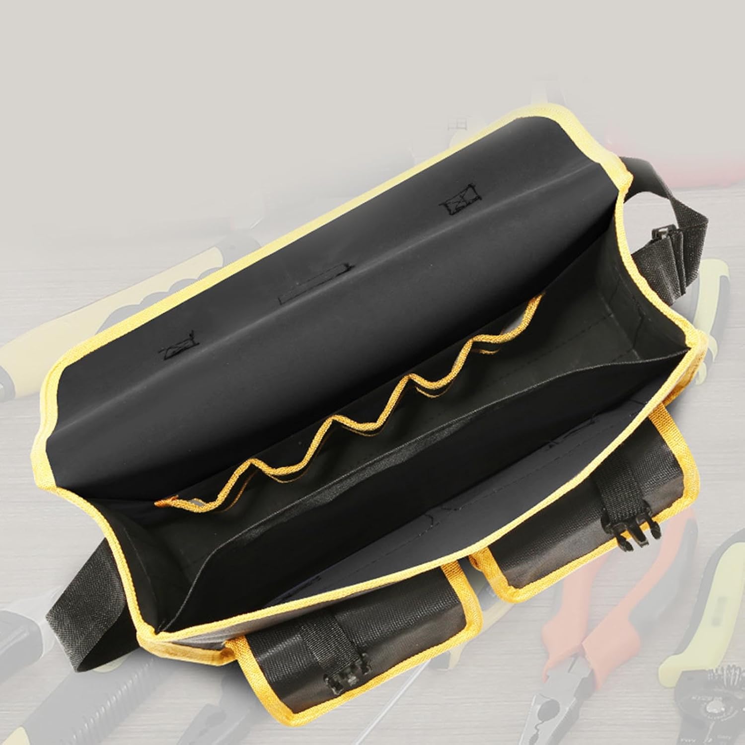 Kadimendium Shoulder Bag Multiple Pockets Large Capacity Canvas Electrician Tool Bag Messenger Bag for Parts Sorting and Organization , Kadimendiumsi9kmfb8qe